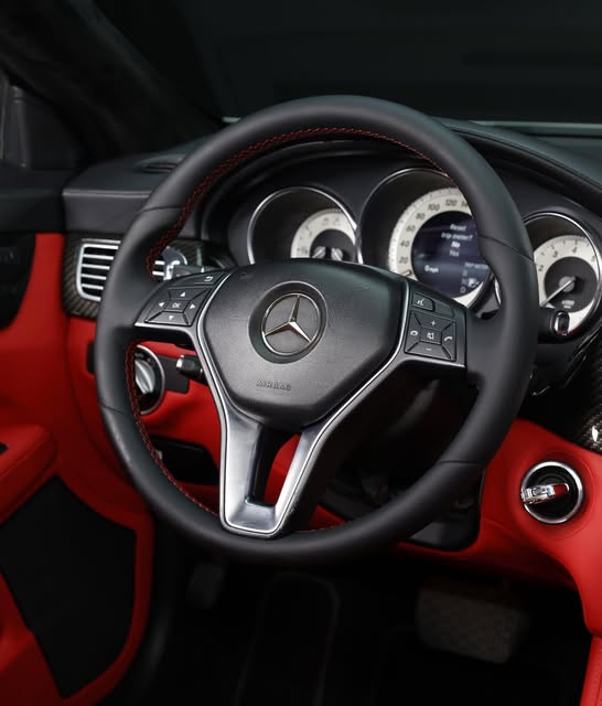 Red leather Mercedes-Benz cabin