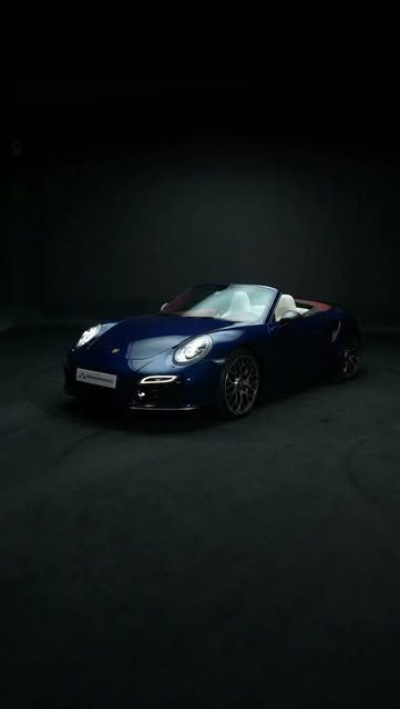 Blue Porsche convertible